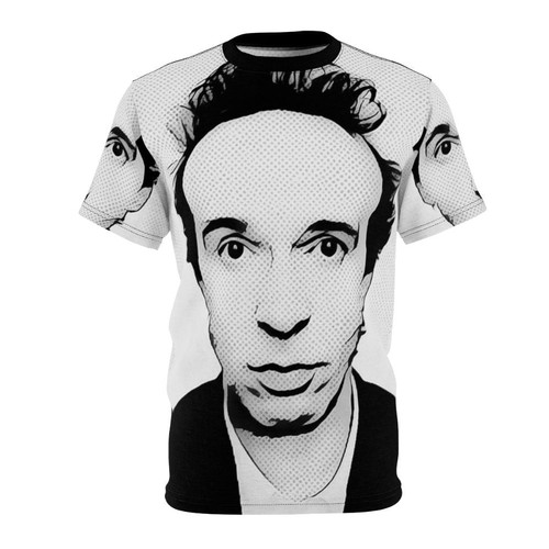 Artistic pop art-inspired portrait of acclaimed Italian actor, writer, and director Roberto Benigni