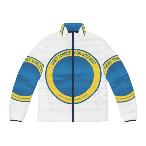 Dune-inspired puffer jacket with stillsuit design for Arrakis desert