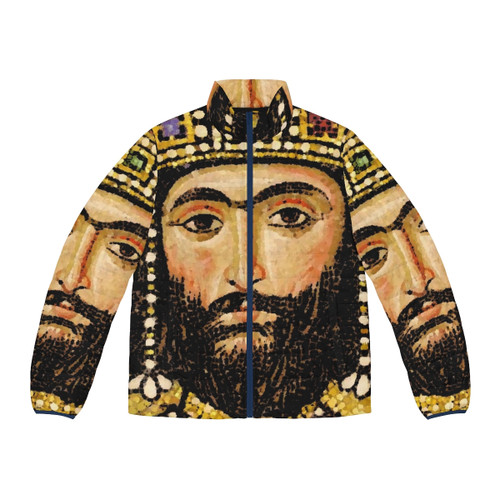 Alexios I Komnenos, Byzantine Emperor, wearing a warm puffer jacket
