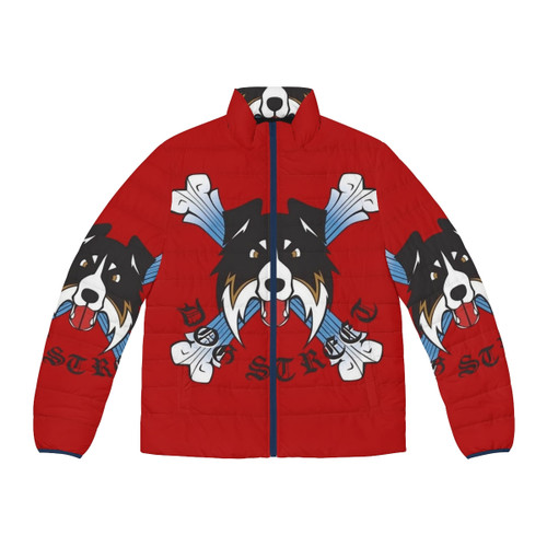 The Bouncer Dog Street Bar Retro Gaming Puffer Jacket