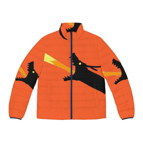 Tohru's Dragon Breath Puffer Jacket - Anime Inspired Winter Outerwear Featuring a Fire-Breathing Dragon Design
