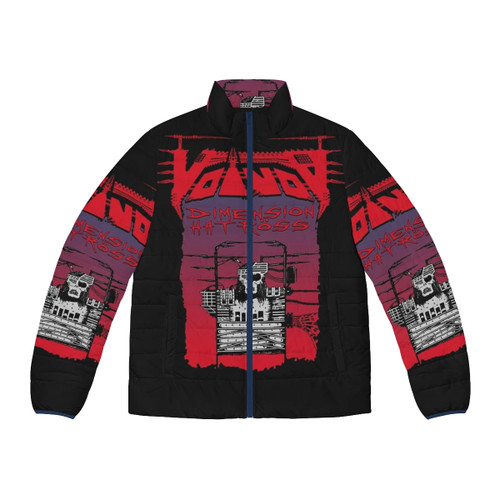 Dimetrodon puffer jacket featuring a paleontology-inspired design