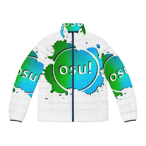 Osu green blue puffer jacket with varsity-inspired design