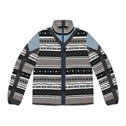 Adventure-Ready Puffer Jacket with Surreal Landscape