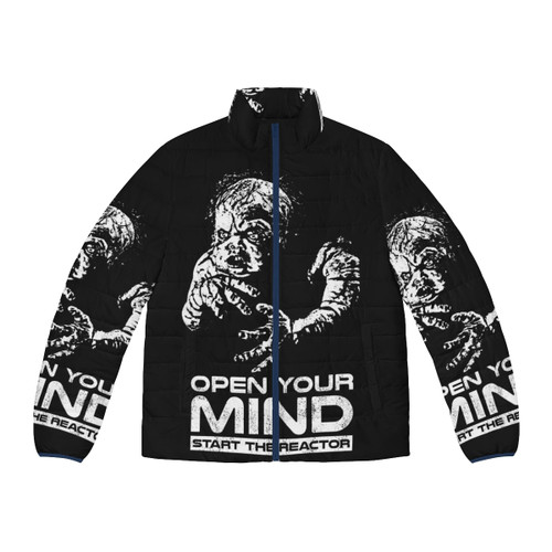 Queensryche Operation Mindcrime Puffer Jacket featuring the iconic band logo and album artwork