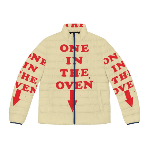 "One In The Oven" Retro Police Academy Puffer Jacket featuring a classic 80s style