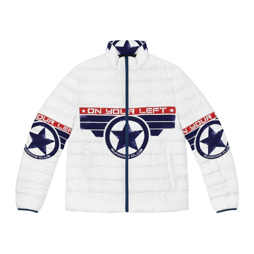 Marvel 'Captain America' inspired hybrid puffer jacket for running club