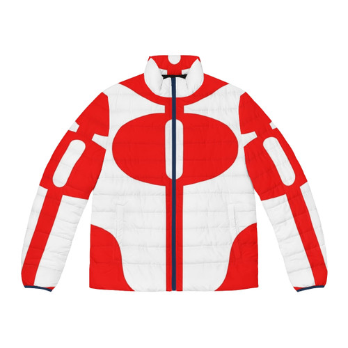 Puffer jacket inspired by the superhero Omni Man from Invincible and Homelander from The Boys