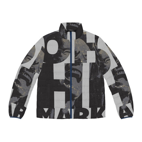 Oh Hi Mark Puffer Jacket featuring Tommy Wiseau's iconic character from the cult film, The Room