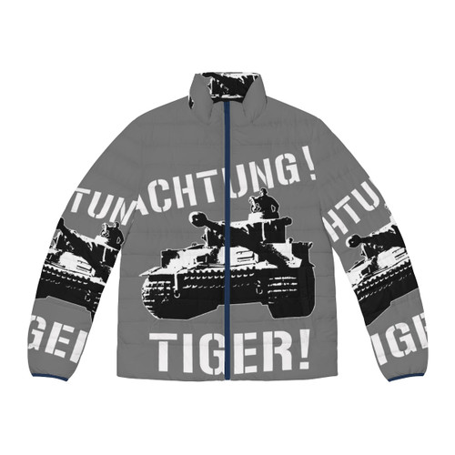 German Tiger Puffer Jacket with camouflage design