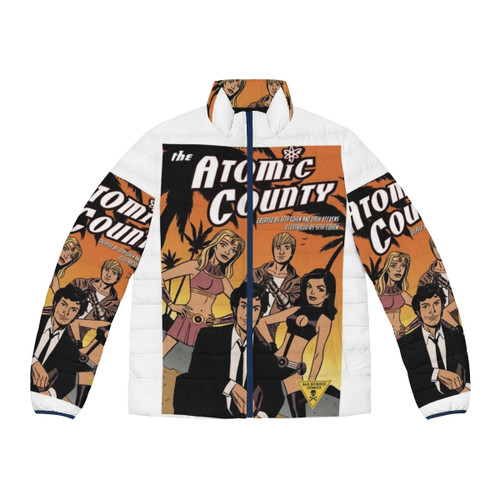 The O.C. Seth Cohen Inspired Puffer Jacket with comic book graphics