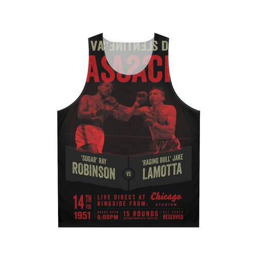 Vintage boxing tank top featuring Sugar Ray Robinson vs Jake Lamotta