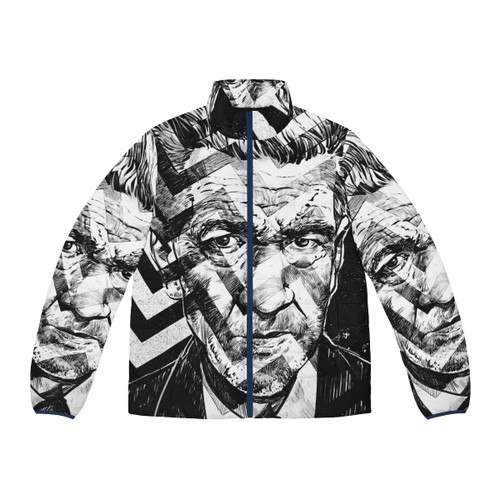 David Lynch inspired puffer jacket with surreal design