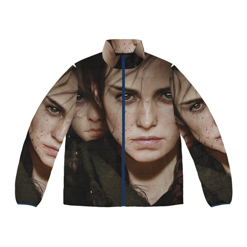 A Plague Tale Requiem puffer jacket featuring the game's logo and design