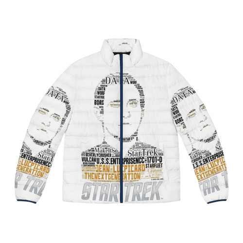 Datsun Vintage Car Puffer Jacket featuring a classic Datsun logo and vintage automotive design