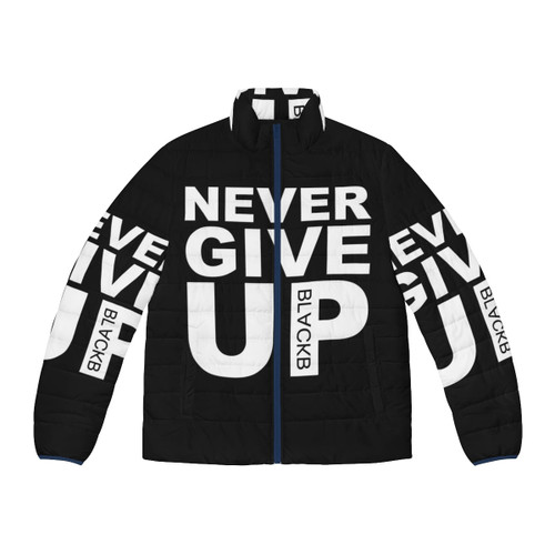 Never Give Up Puffer Jacket featuring Mohamed Salah's inspiring message