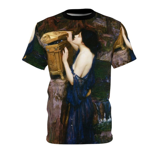 Pandora, the woman from Greek mythology, depicted in an art portrait by John William Waterhouse