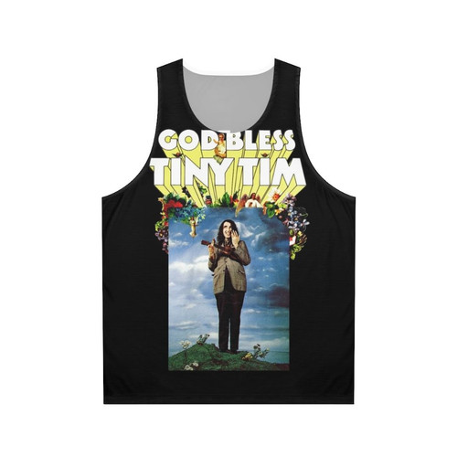 Unisex vintage tank top featuring the iconic 1960s music legend, Tiny Tim