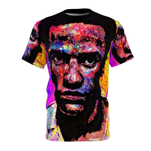 T-shirt featuring a portrait of Dr. Huey P. Newton, the African American revolutionary and co-founder of the Black Panther Party.