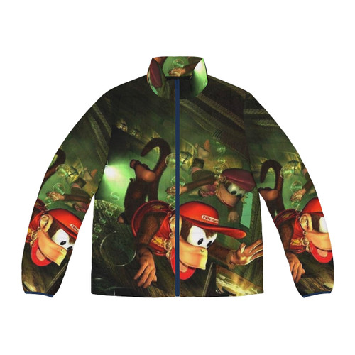 A man wearing a DKC2 puffer jacket, a warm and insulated winter jacket