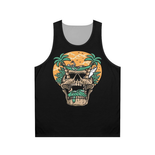 Unisex modern design tank top for kneeboarding and surf art fans