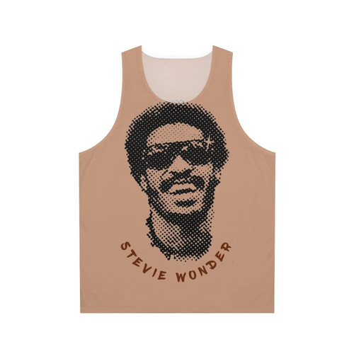 Unisex tank top featuring a portrait of musical icon Stevie Wonder
