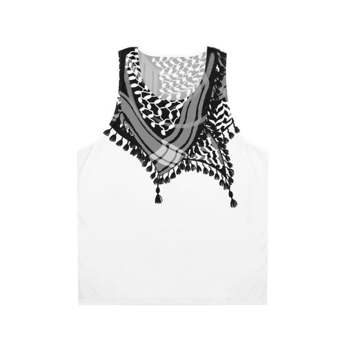 Unisex tank top with keffiyeh pattern design