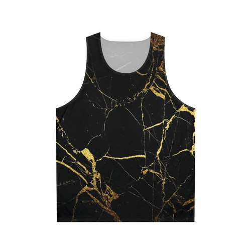 Black gold marble unisex tank top