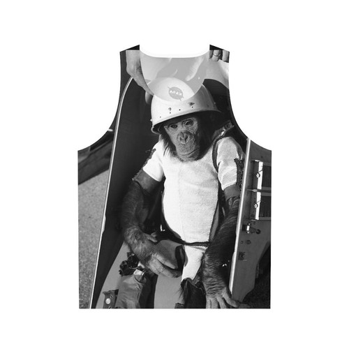 Unisex tank top with graphic of astronaut monkey