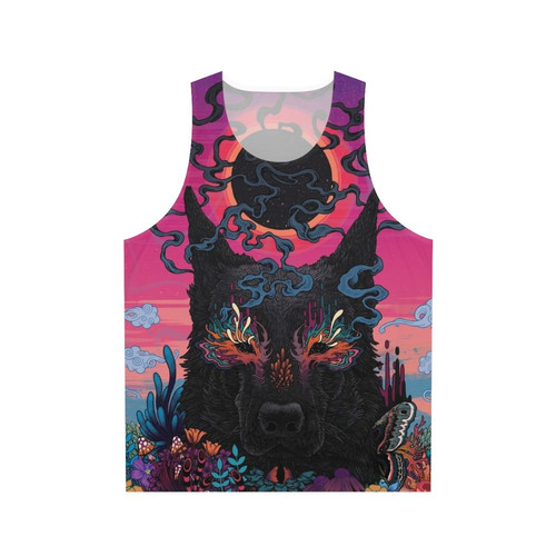 Surreal dog design unisex tank top