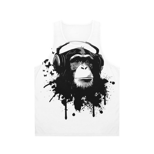 Monkey Business Unisex Tank Top with Graffiti-Style Design
