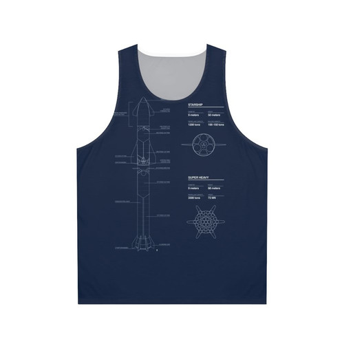 Spacex Starship Blueprint Unisex Tank Top