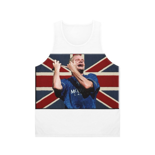 Unisex tank top with Glasgow Rangers footballer artwork