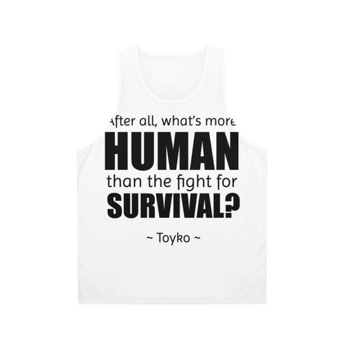 Money Heist Unisex Tank Top featuring characters and symbols from the popular Netflix series