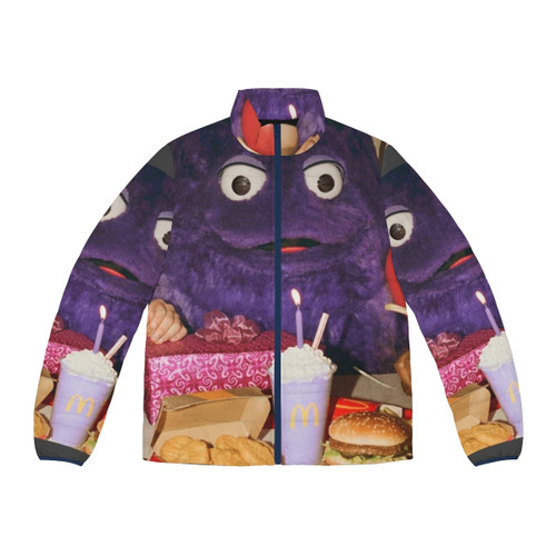 Grimace-themed puffer jacket for Grimace's birthday
