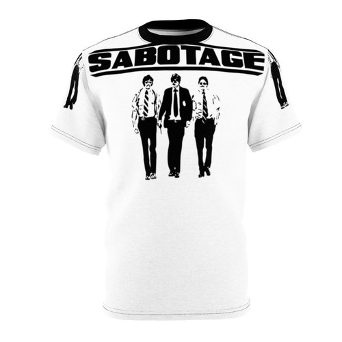 Vintage-style graphic tee featuring the iconic "Sabotage" design inspired by the Beastie Boys