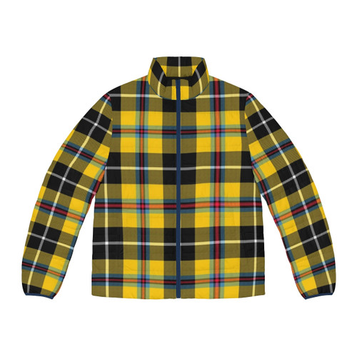 Cornish tartan puffer jacket with Celtic design