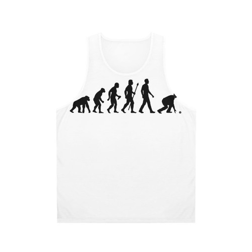 Lawn bowls evolution of man unisex tank top