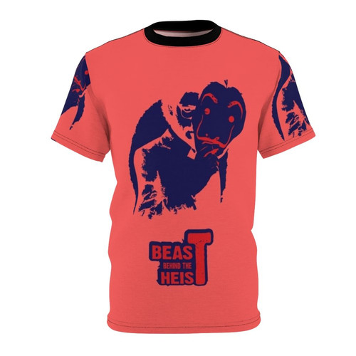 Abstract graphic design t-shirt inspired by the popular Netflix series Money Heist