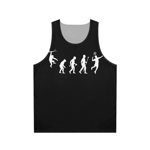 Badminton evolution funny unisex tank top