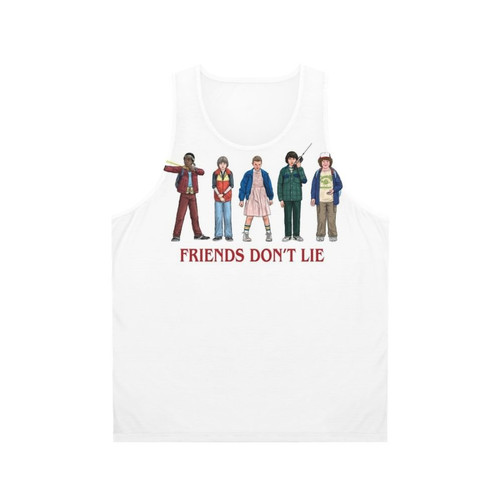 Stranger Things inspired "Friends Don't Lie" unisex tank top