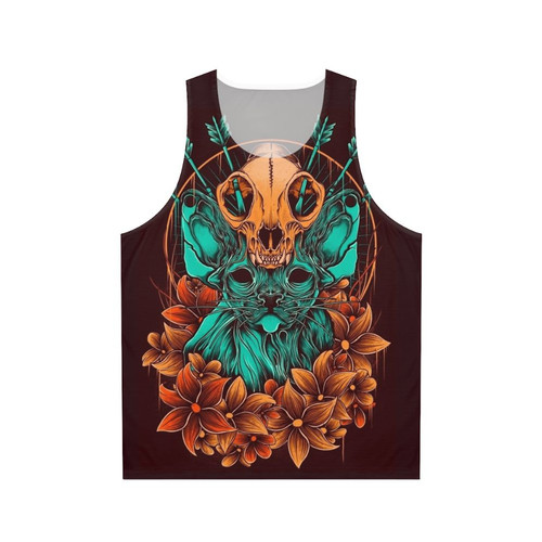Sphynx cat skull autumn tank top