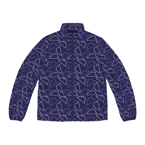 Colorado Rockies Pattern Purple Puffer Jacket with Mountain Logo