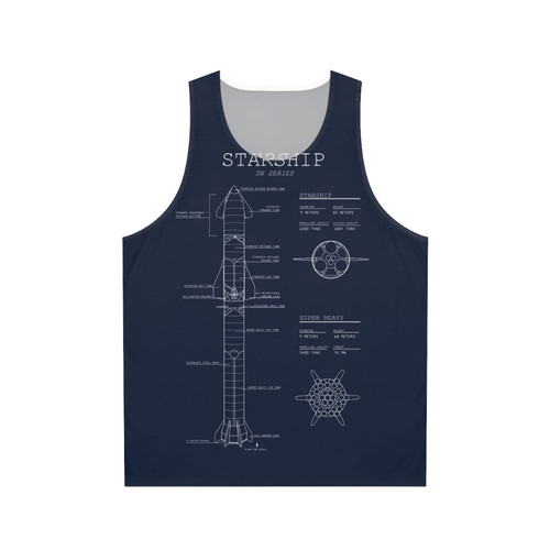 Spacex Starship Blueprint Unisex Tank Top