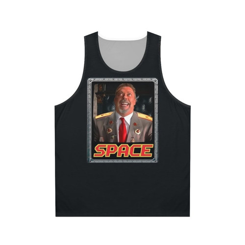 Retro gaming space meme t-shirt featuring Tim Curry