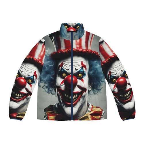 Chilling Clown Puffer Jacket for a Spooky Halloween - nerdoutloudpod Chilling Clown Puffer Jacket for a Spooky Halloween - nerdoutloudpod