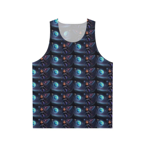 Space-themed superhero unisex tank top