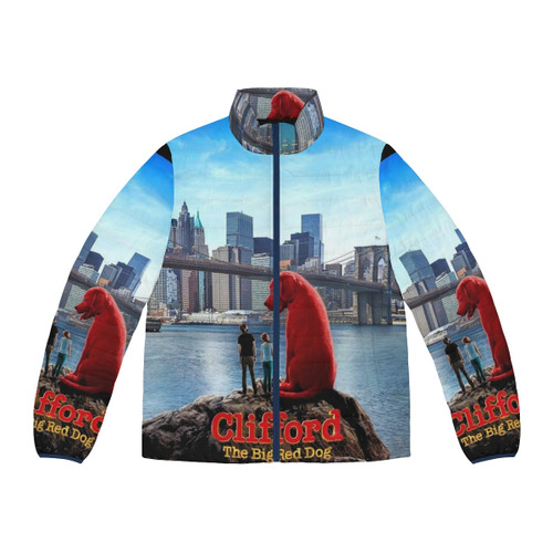 Clifford the Big Red Dog puffer jacket in bright red color