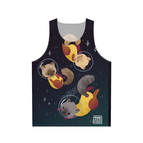 Space Cats Unisex Tank Top with Astronaut Cat Design