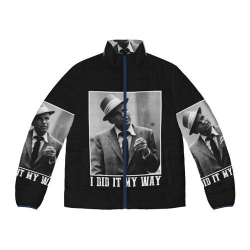 Classic puffer jacket featuring Frank Sinatra's iconic "My Way" lyrics